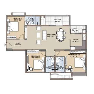 2bhk floor plan